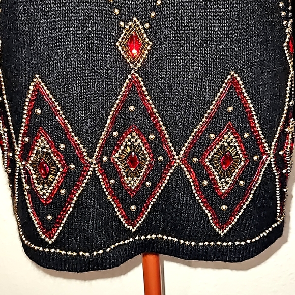 Vintage Karen Scott Silk Angora Holiday Sweater Size MP - Picture 2 of 9